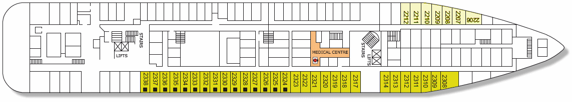 The Deck 2 on the Vision Star cruise ship