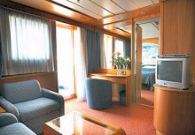 Balcony suite on the 'Athena' cruise vessel