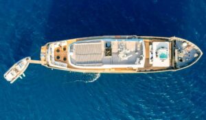 Aerial view of the 'Gemaya' yacht of Elixir Cruises