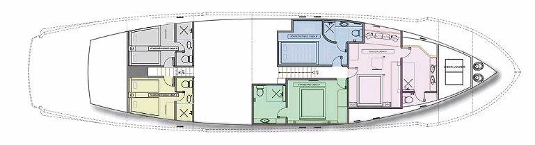 Deck: ‘Lower’ / Ship: ‘Gemaya’ cruise vessel / Cruise company: Elixir Cruises